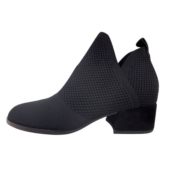 Eileen Fisher Women's Clever Black Summer Booties, Recycled Stretch Knit 6.5 - Picture 6 of 8